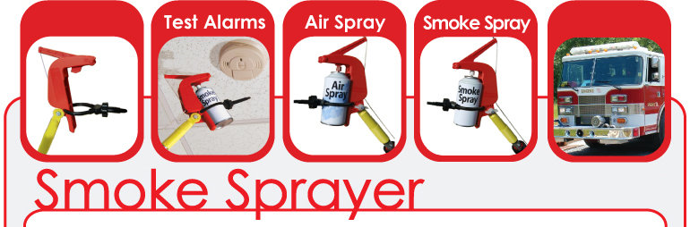 The Smoke Sprayer can trigger any brand of Smoke Spray, and Air Spray from the end of an extension pole.